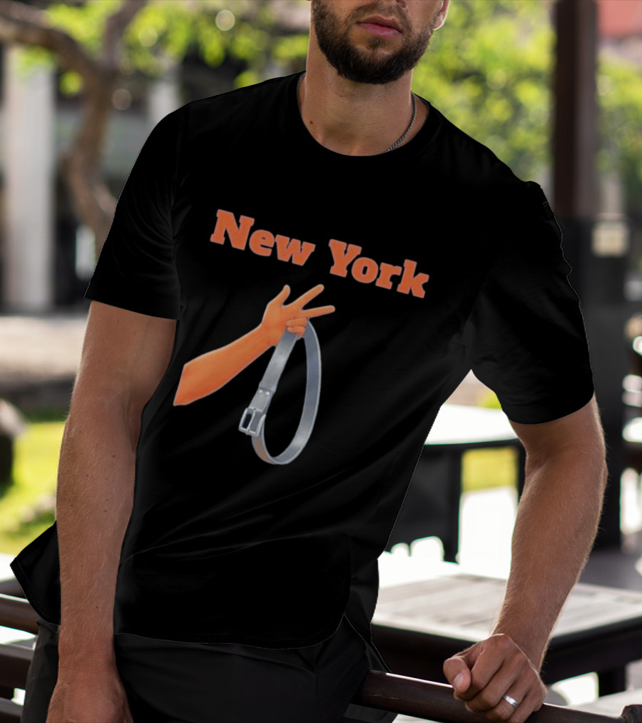 Jalen Brunson Three Point Celebration New York Knicks Belt Gesture T-Shirt