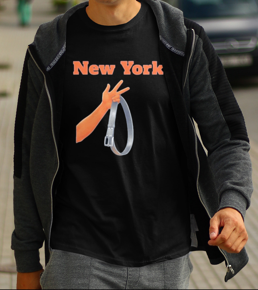 Jalen Brunson Three Point Celebration New York Knicks Belt Gesture T-Shirt