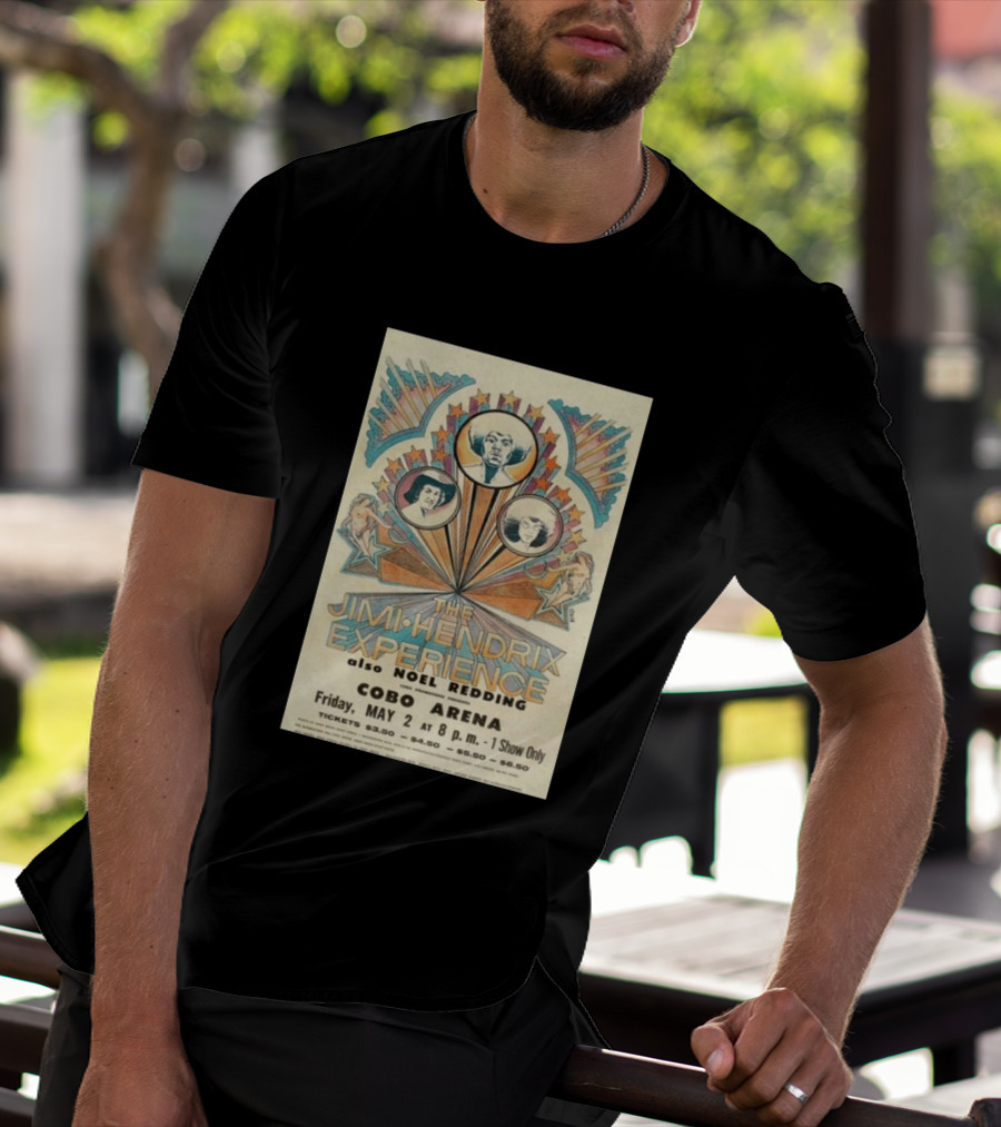 The Jimi Hendrix Experience Concert May 2 Cobo Arena With Noel Redding T-Shirt