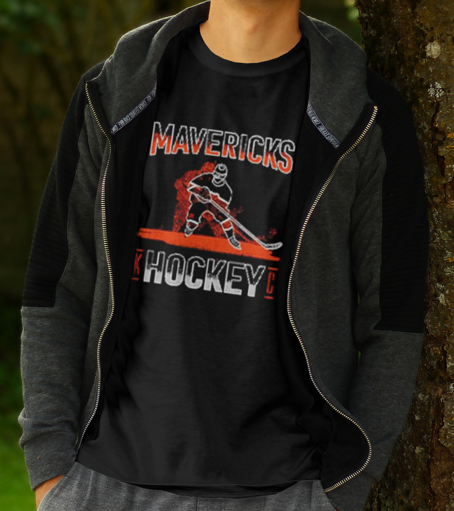 Mavericks Hockey Player Icon With Red And White T-Shirt