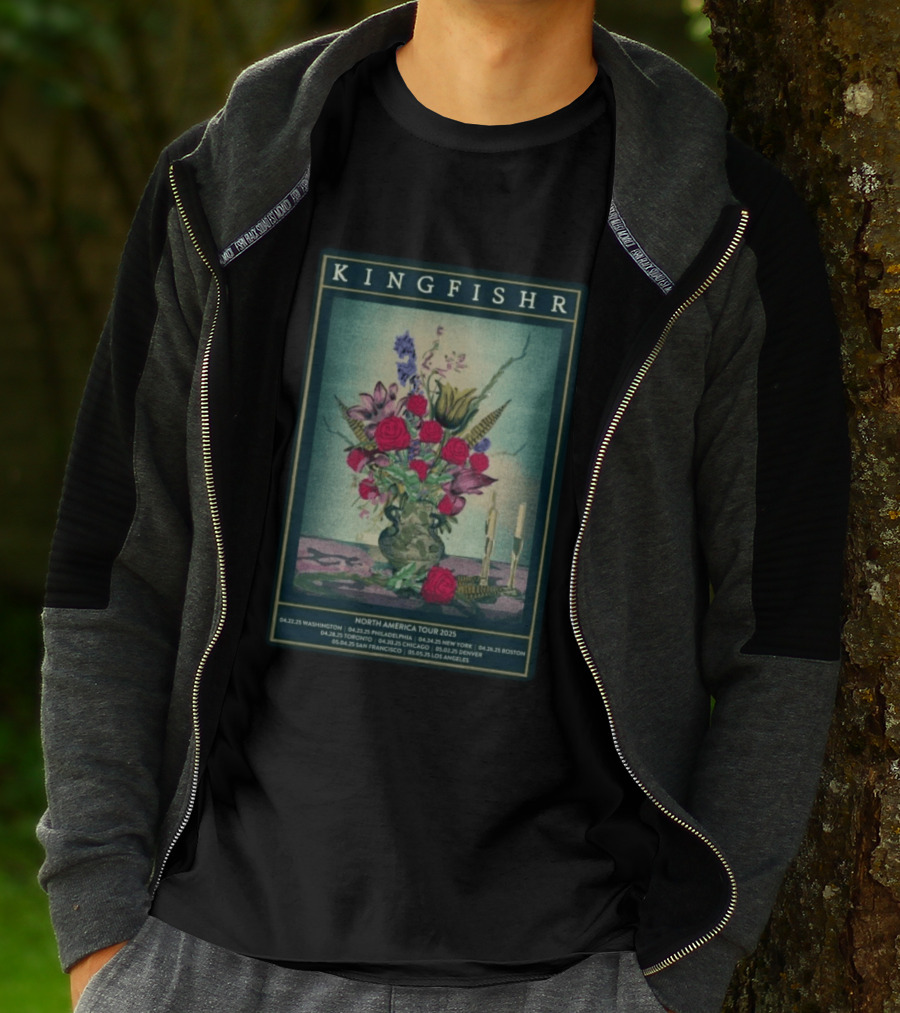 Kingfishr North America Tour 2025 May 2 Denver Floral T-Shirt
