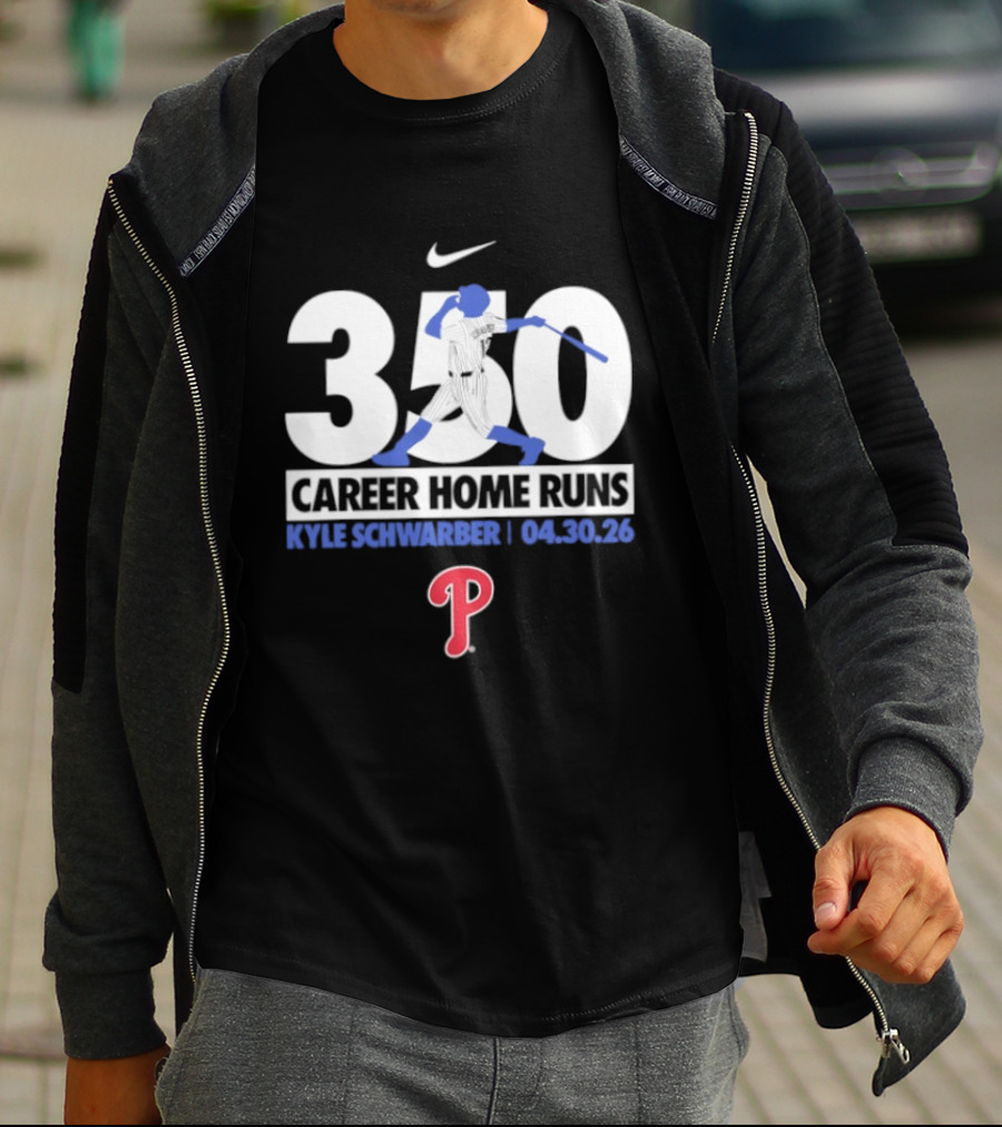 Kyle Schwarber Philadelphia Phillies 350 Career Home Runs 04.30.26 Nike T-Shirt