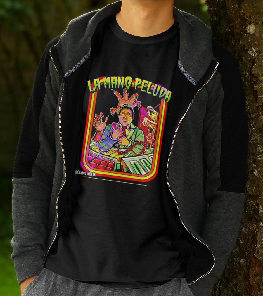 La Mano Peluda Terror Radial Hombre Teléfono Cadenas Kawaii Killer T-Shirt