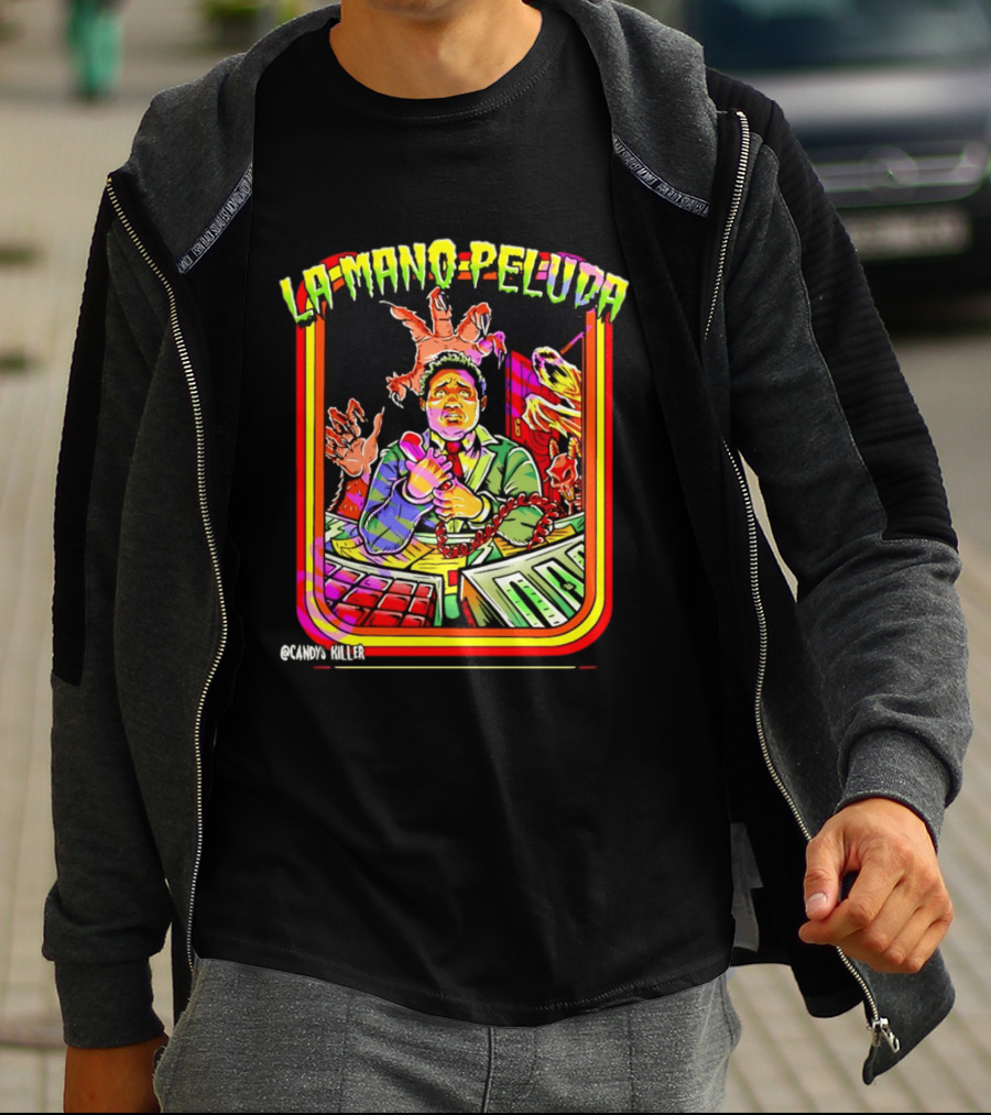 La Mano Peluda Terror Radial Hombre Teléfono Cadenas Kawaii Killer T-Shirt