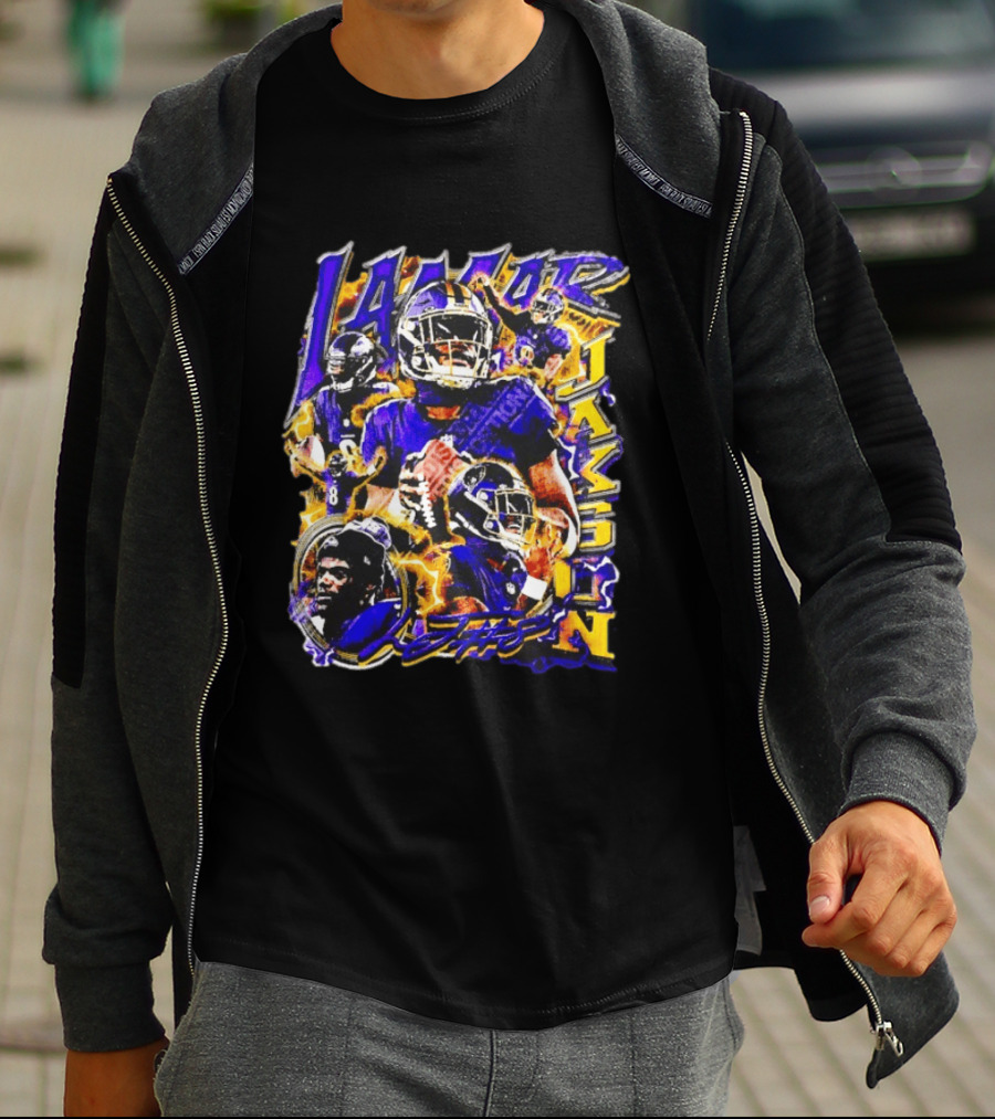Lamar Jackson Baltimore Ravens Football Sports Star T-Shirt