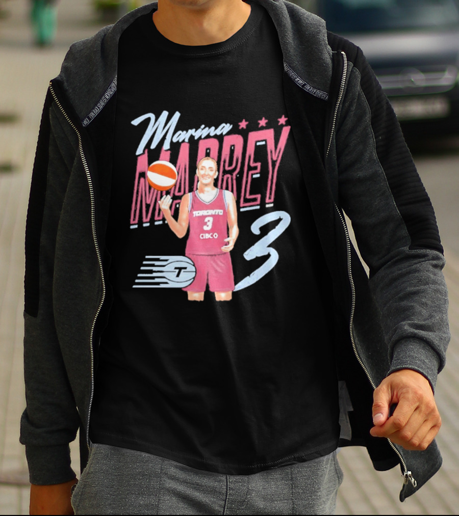 Marina Mabrey Toronto Basketball Pose CIBCO Tempo 3 Stars T-Shirt