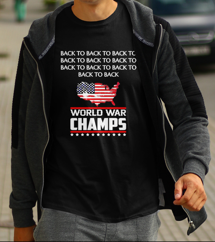 Back To Back World War Champs USA Map Flag T-Shirt
