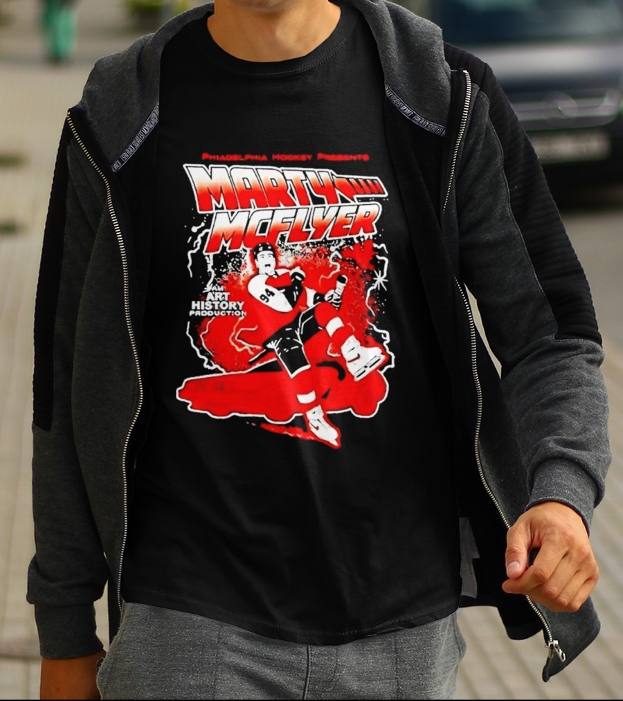 Philadelphia Hockey Presents Marty McFly 2026 With Philadelphia Flyers Hockey 97 T-Shirt
