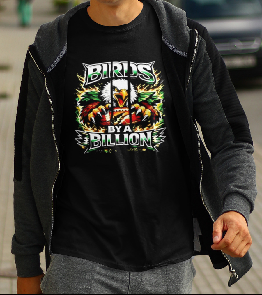 Philadelphia Eagles Birds By A Billion Fiery Eagle Claws Green Wings T-Shirt