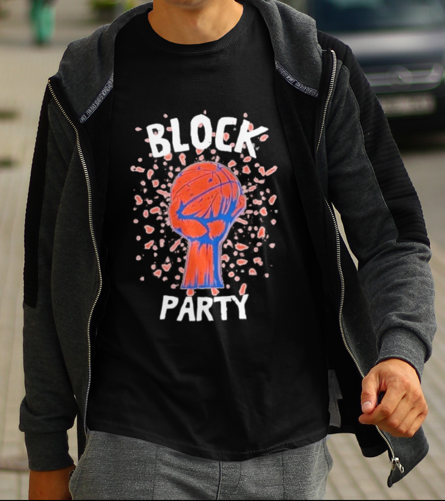 New York Knicks Block Party Basketball Fist Burst T-Shirt
