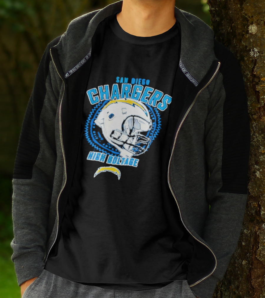 San Diego Chargers High Boltage Helmet Football NFL Team Gear T-Shirt