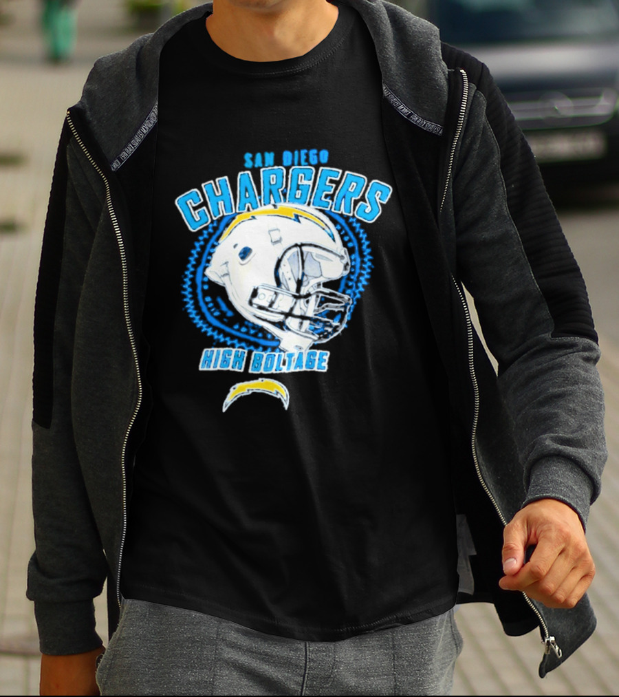 San Diego Chargers High Boltage Helmet Football NFL Team Gear T-Shirt