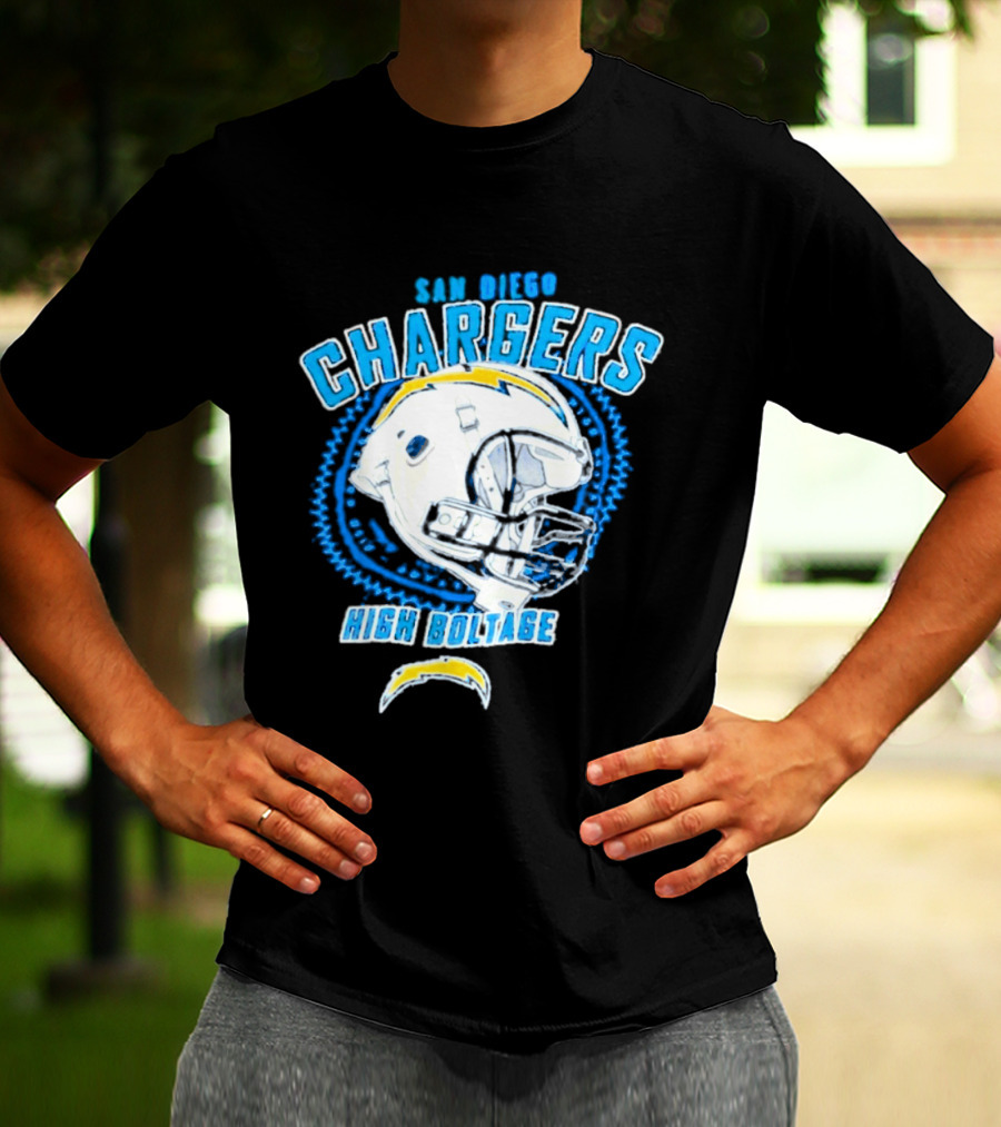 San Diego Chargers High Boltage Helmet Football NFL Team Gear T-Shirt