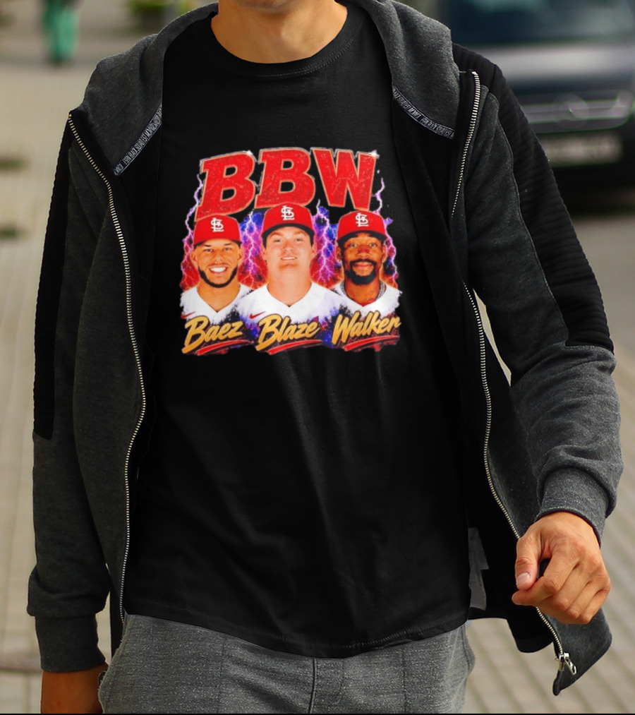 BBW Baez Blaze Walker St. Louis Cardinals Lightning T-Shirt