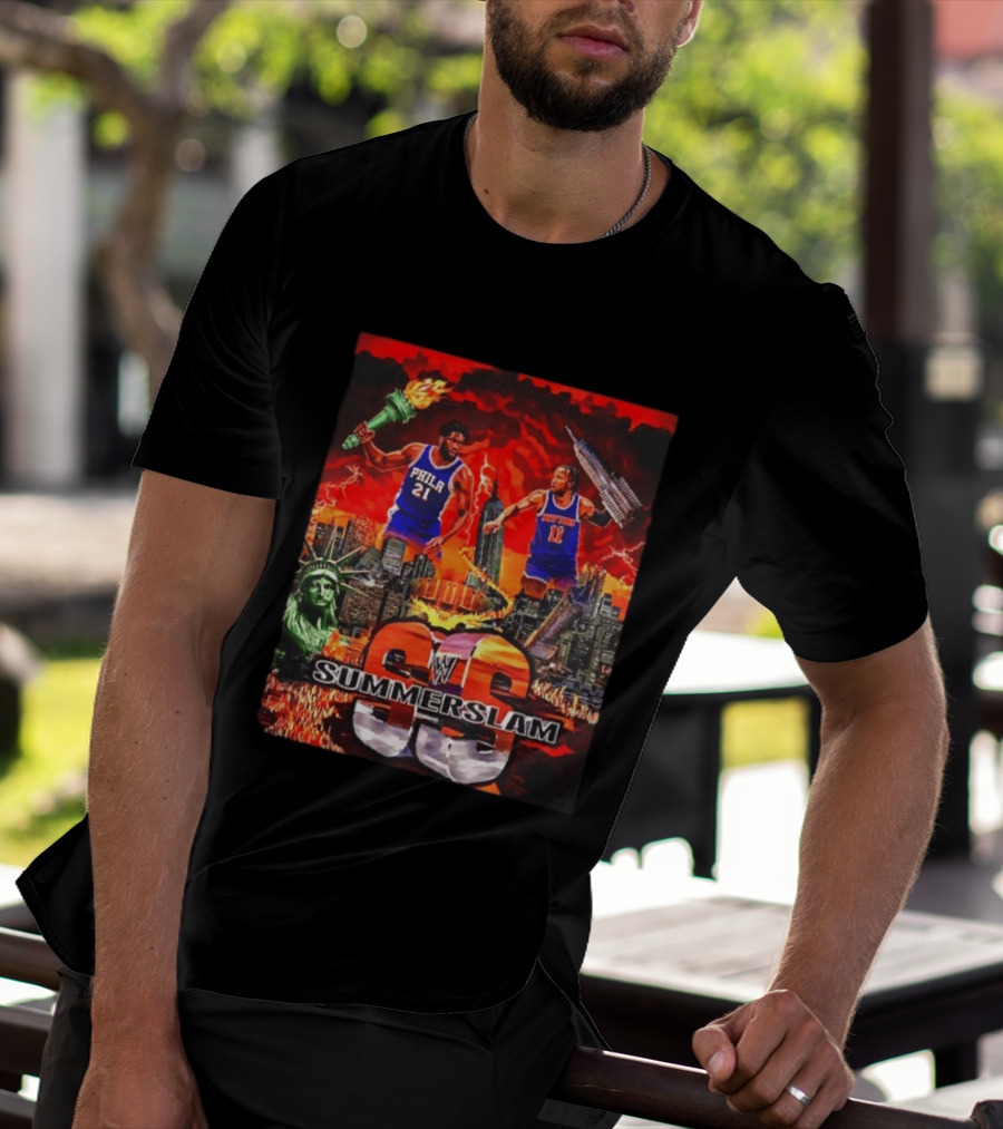 Summerslam Joel Embiid Vs Jalen Brunson NYC Showdown T-Shirt
