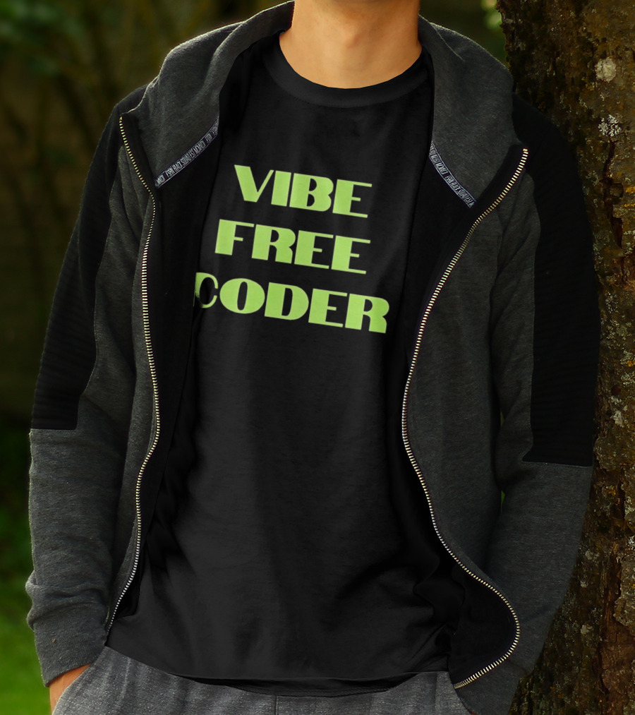 Vibe Free Coder Retro Neon T-Shirt