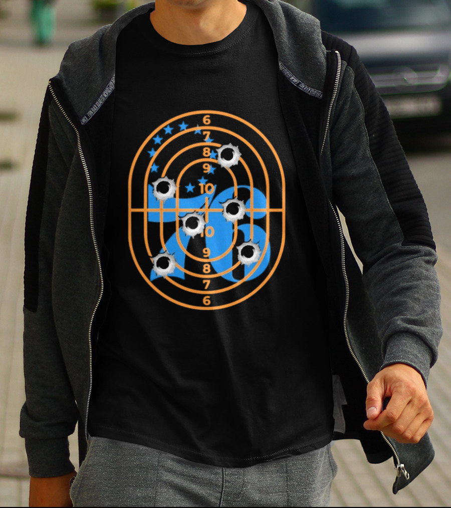 Who Shot Ya Philly Bulls Eye Target Stars T-Shirt