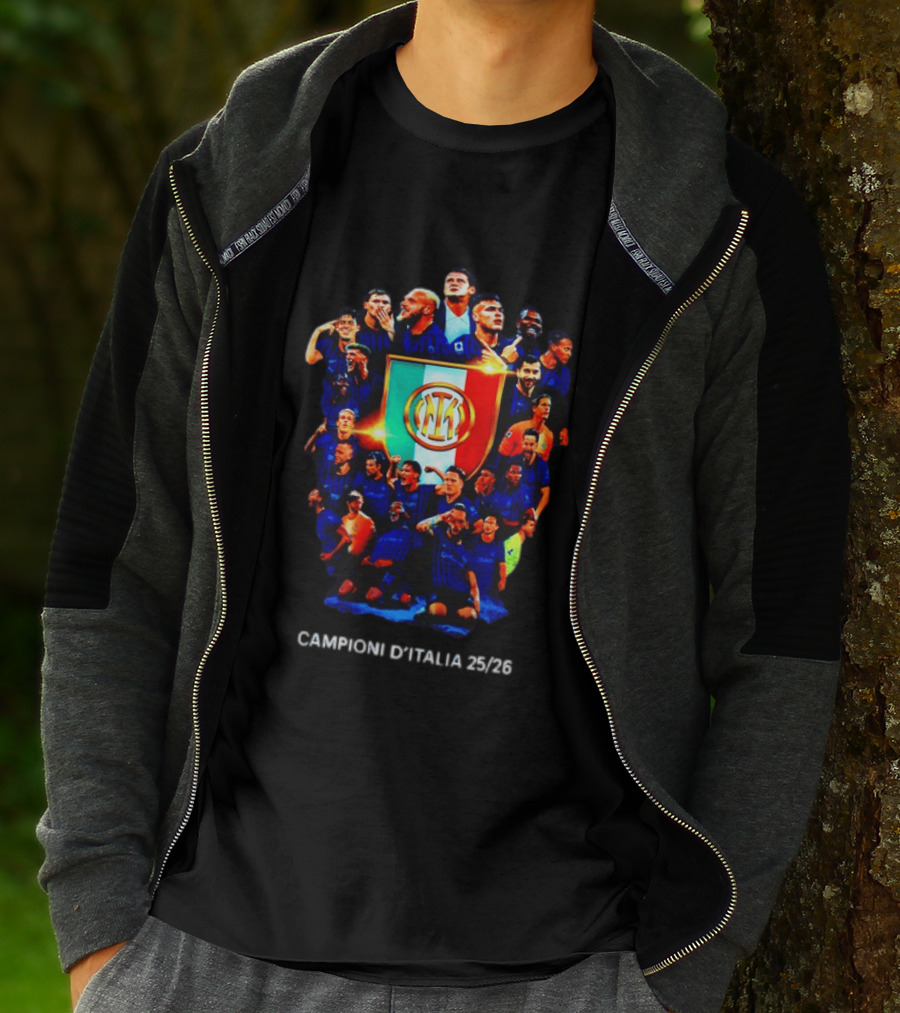 Inter Milan FC Campioni D'Italia 24/25 Serie A Champions Team Celebration T-Shirt