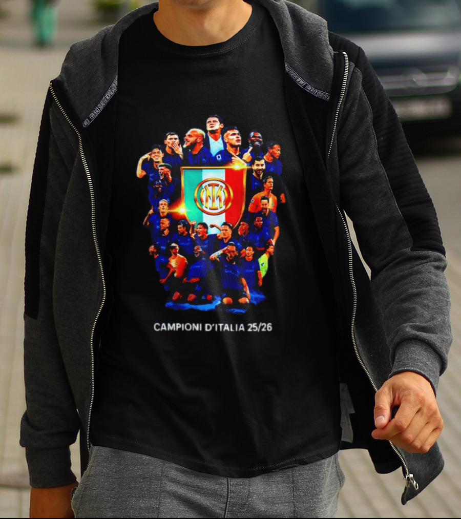 Inter Milan FC Campioni D'Italia 24/25 Serie A Champions Team Celebration T-Shirt