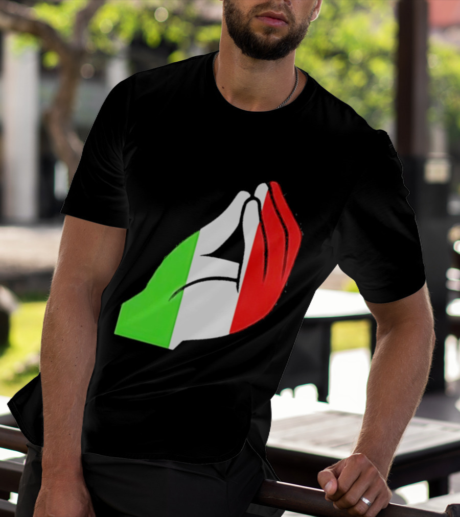 Italian Hand Gesture Ma Che Vuoi Green White Red T-Shirt