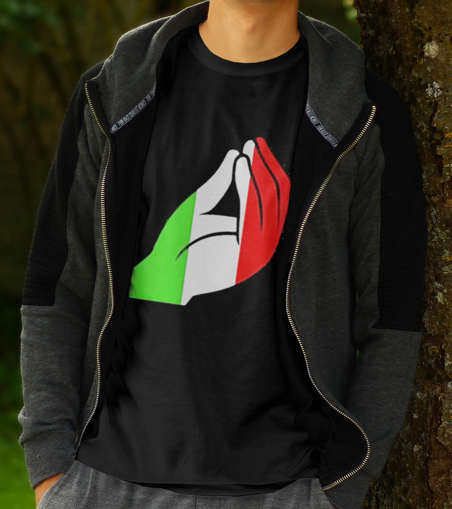 Italian Hand Gesture Ma Che Vuoi Green White Red T-Shirt