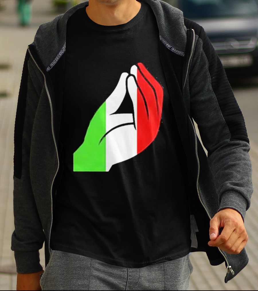 Italian Hand Gesture Ma Che Vuoi Green White Red T-Shirt