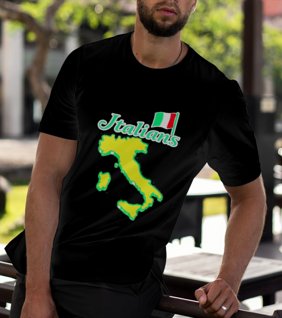 Italians Map Of Italy With Flag T-Shirt