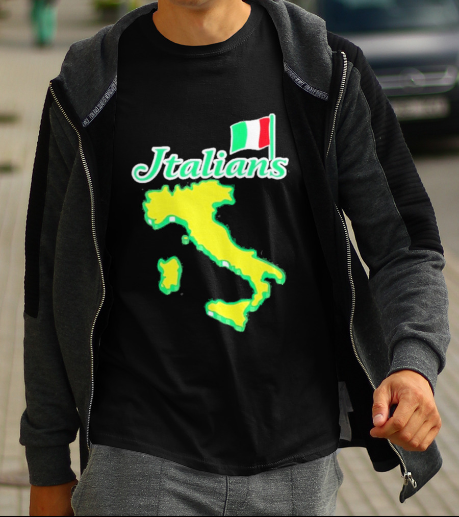 Italians Map Of Italy With Flag T-Shirt