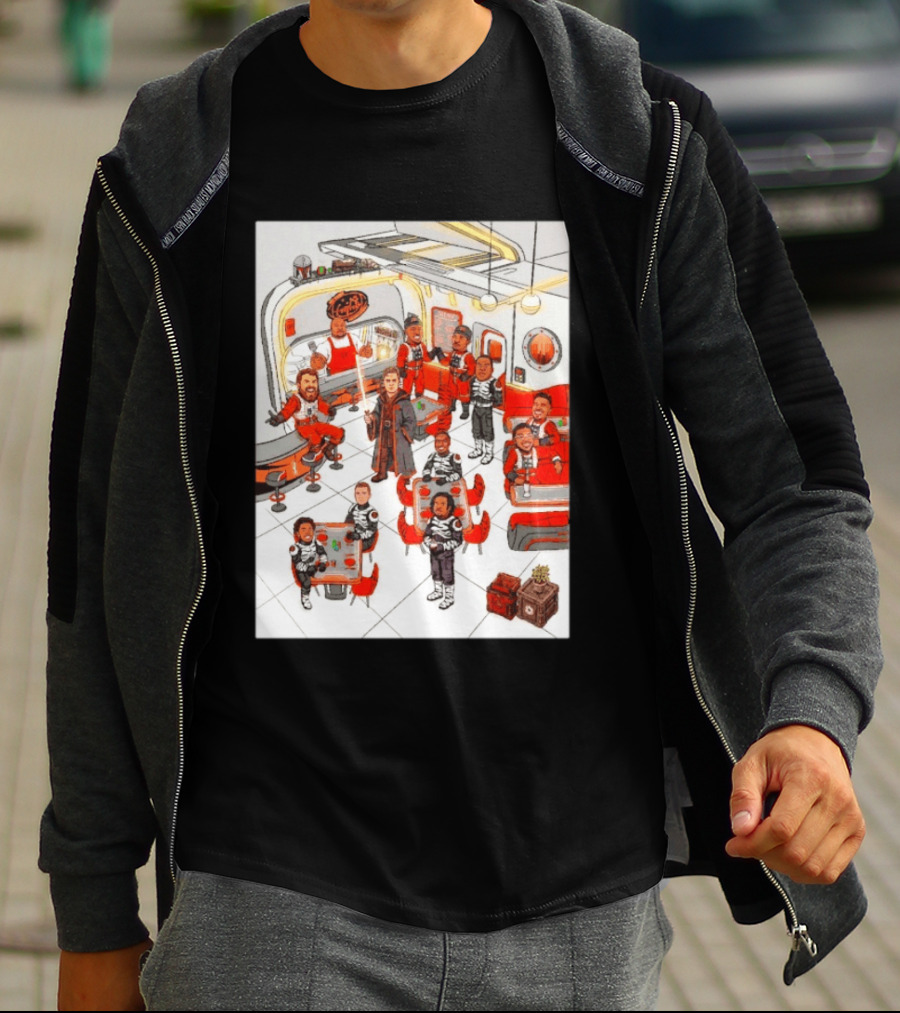 Cincinnati Bengals Star Wars Parody In Retro Diner Scene T-Shirt