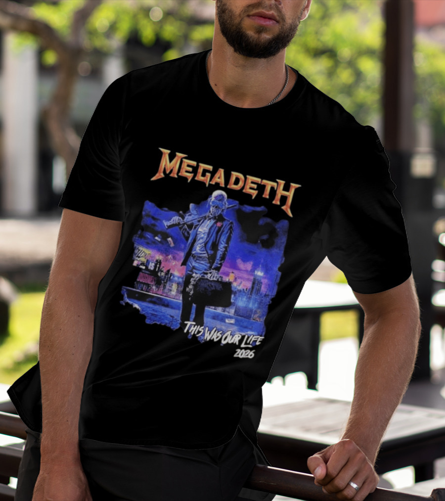 Megadeth This Was Our Life 2026 Latin America Tour Gangster Vic Metal Concert T-Shirt