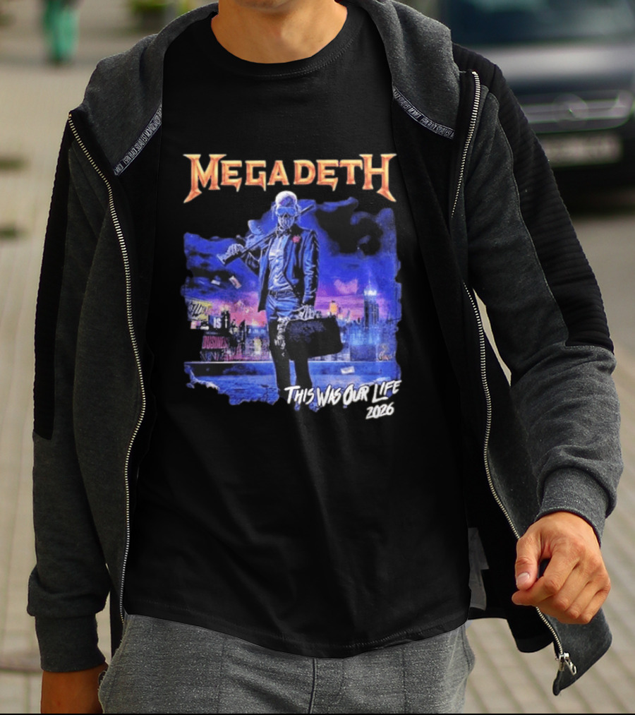 Megadeth This Was Our Life 2026 Latin America Tour Gangster Vic Metal Concert T-Shirt