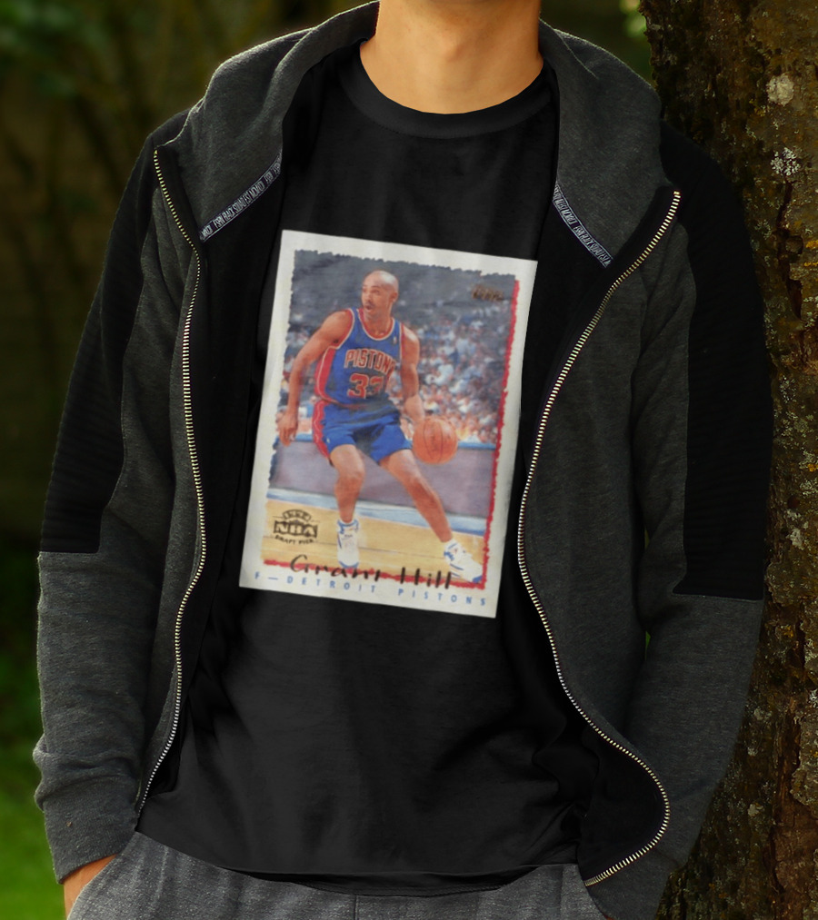 Detroit Pistons Grant Hill NBA Rookie Year 1994 Basketball Card T-Shirt