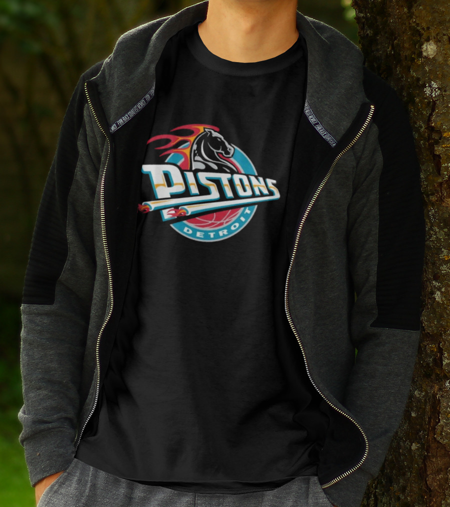 Detroit Pistons Mitchell & Ness Hardwood Classic Vintage Horse T-Shirt