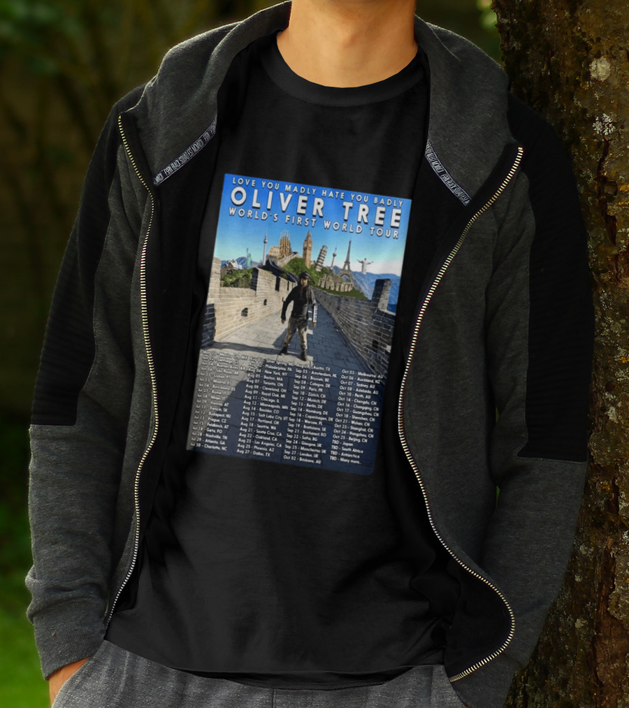 Oliver Tree World's First World Tour Love You Madly Hate You Badly Fall 2026 Tour Dates T-Shirt