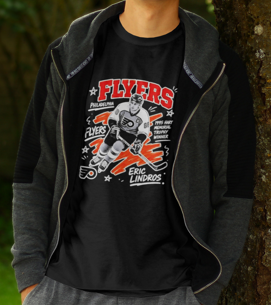 Philadelphia Flyers Eric Lindros 1995 Hart Memorial Trophy Winner Hockey Legend T-Shirt