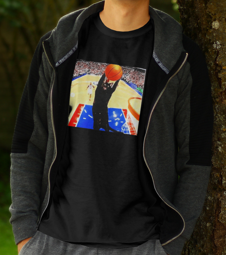 Philadelphia 76ers Black Cat Slam Dunk Basketball Meme T-Shirt