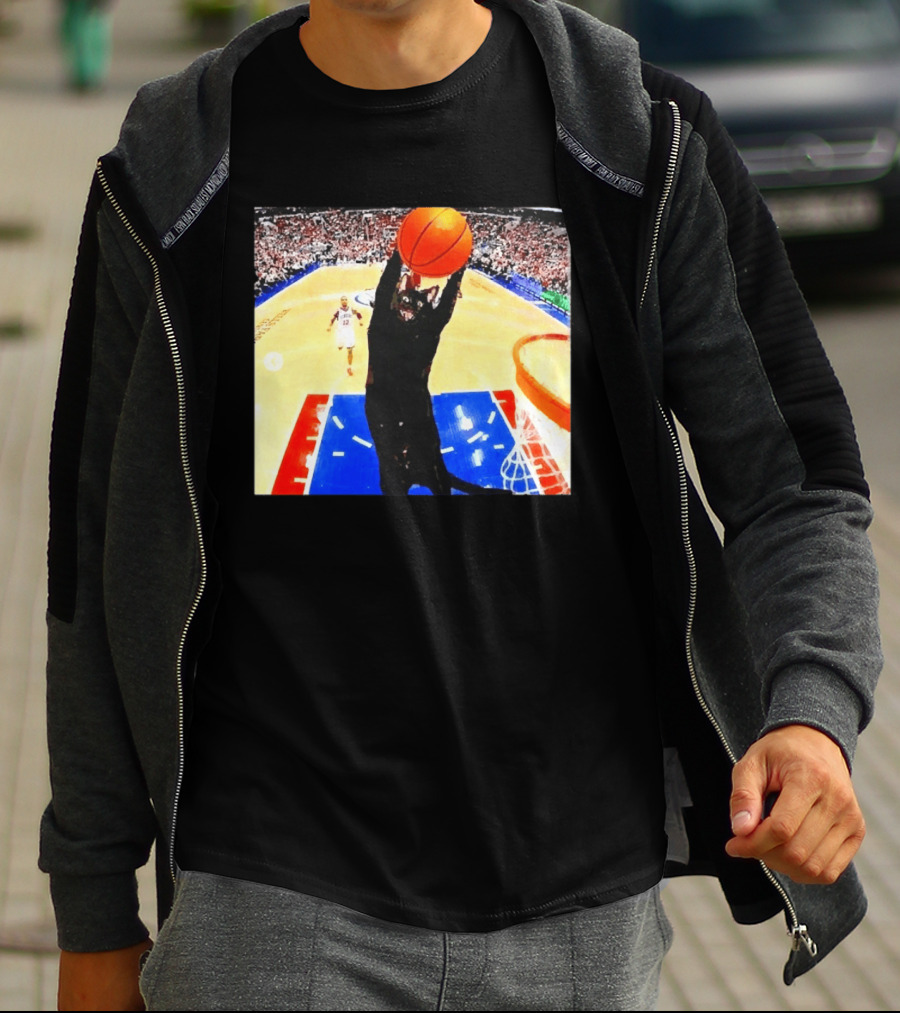 Philadelphia 76ers Black Cat Slam Dunk Basketball Meme T-Shirt