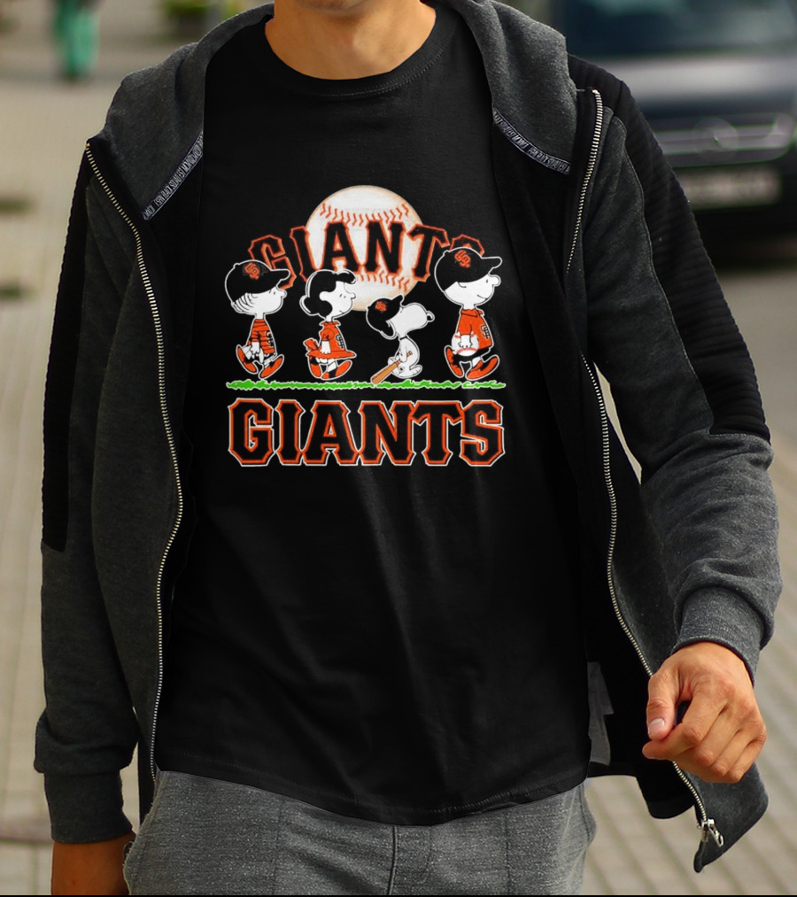 San Francisco Giants Peanuts Characters Abbey Road Baseball 2026 T-Shirt