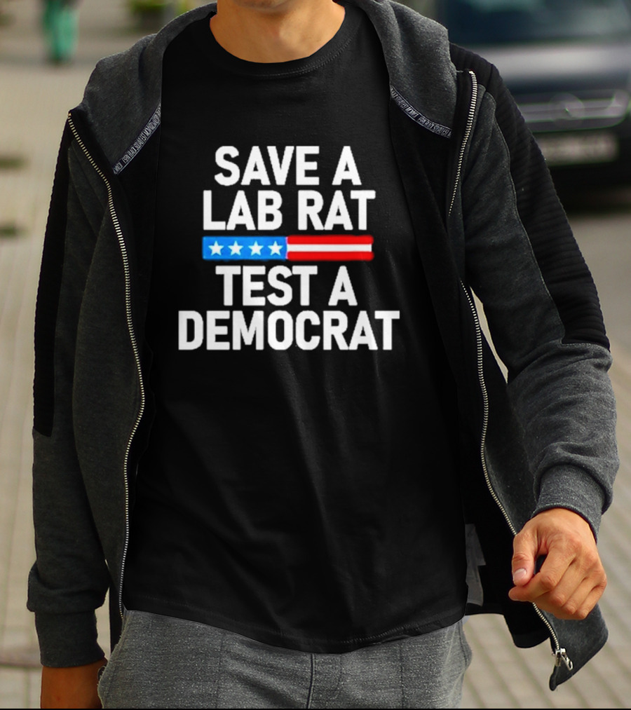 Save A Lab Rat Test A Democrat American Flag Stars T-Shirt