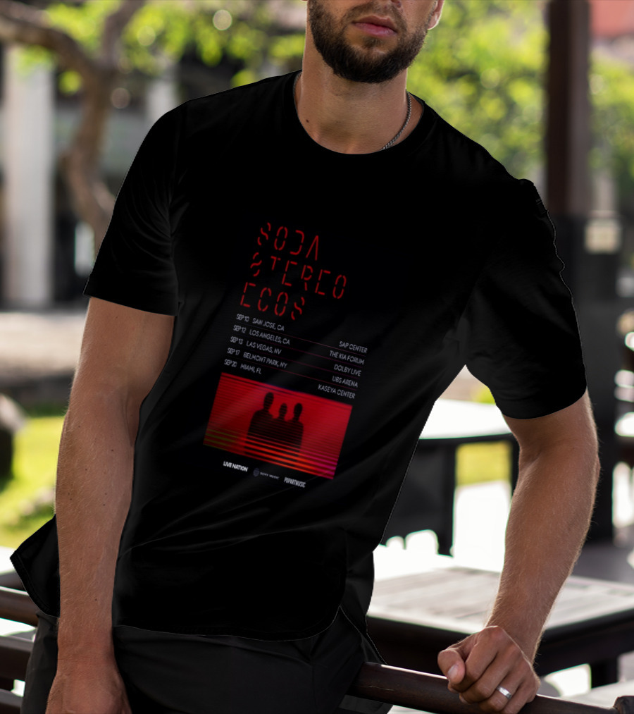 Soda Stereo Ecos 2026 Tour San Jose Los Angeles Las Vegas Belmont Park Miami Dates T-Shirt