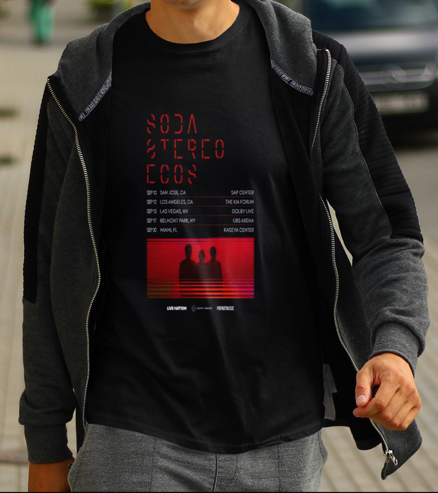 Soda Stereo Ecos 2026 Tour San Jose Los Angeles Las Vegas Belmont Park Miami Dates T-Shirt