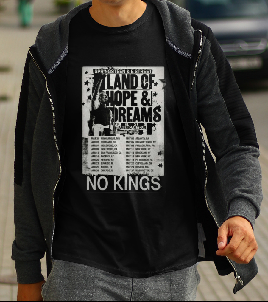 Springsteen E Street Band Land Of Hope & Dreams American Tour No Kings T-Shirt
