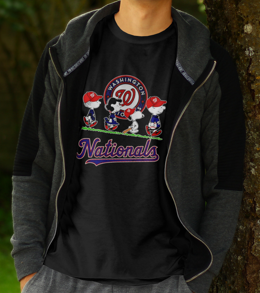 Washington Nationals Peanuts Characters Abbey Road Walking 2026 T-Shirt