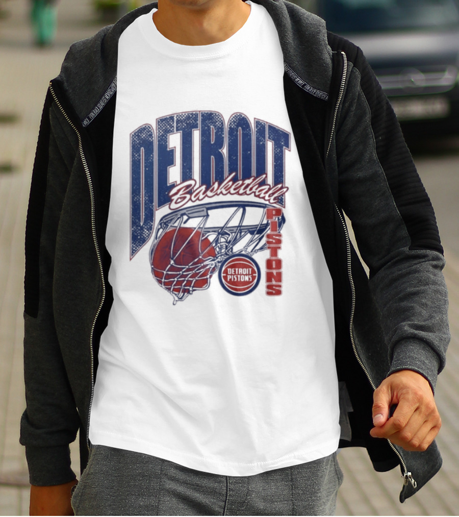 Detroit Pistons Basketball 2026 Script Swish T-Shirt