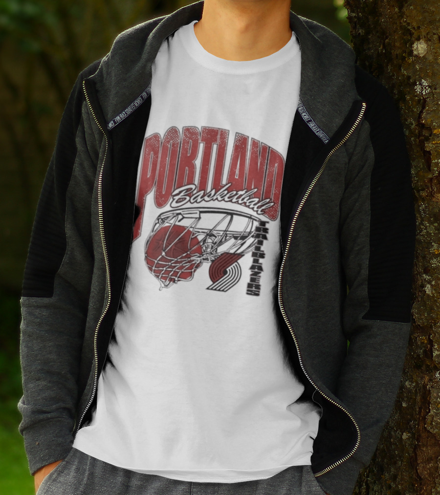 Portland Trail Blazers Script Swish 2026 Basketball T-Shirt