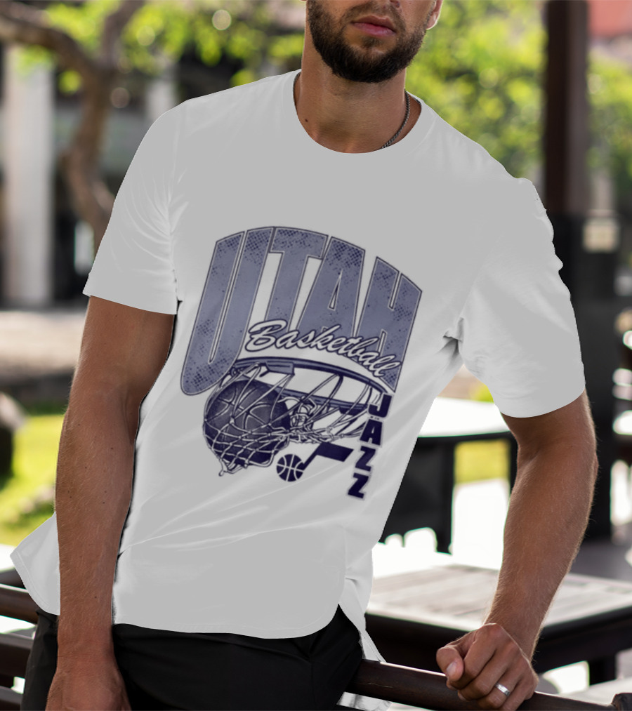 Utah Jazz 2026 Script Swish Basketball T-Shirt