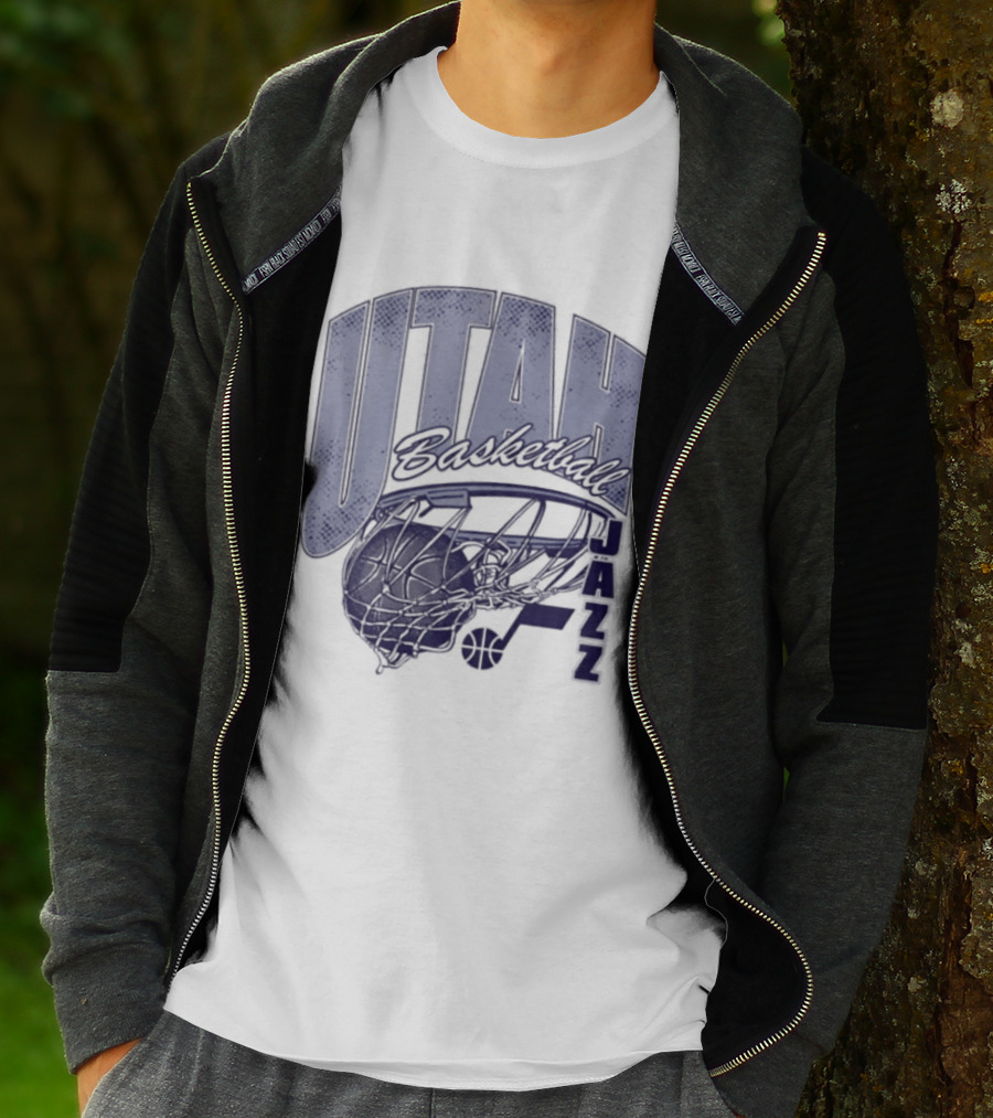 Utah Jazz 2026 Script Swish Basketball T-Shirt