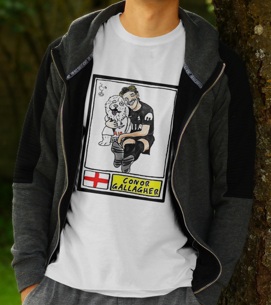 Conor Gallagher Hugging Dog With England Cross And Spurs T-Shirt