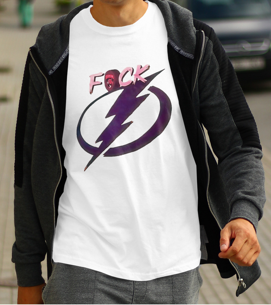 F Panthers Rivalry With Tampa Bay Lightning Lightning Bolt T-Shirt