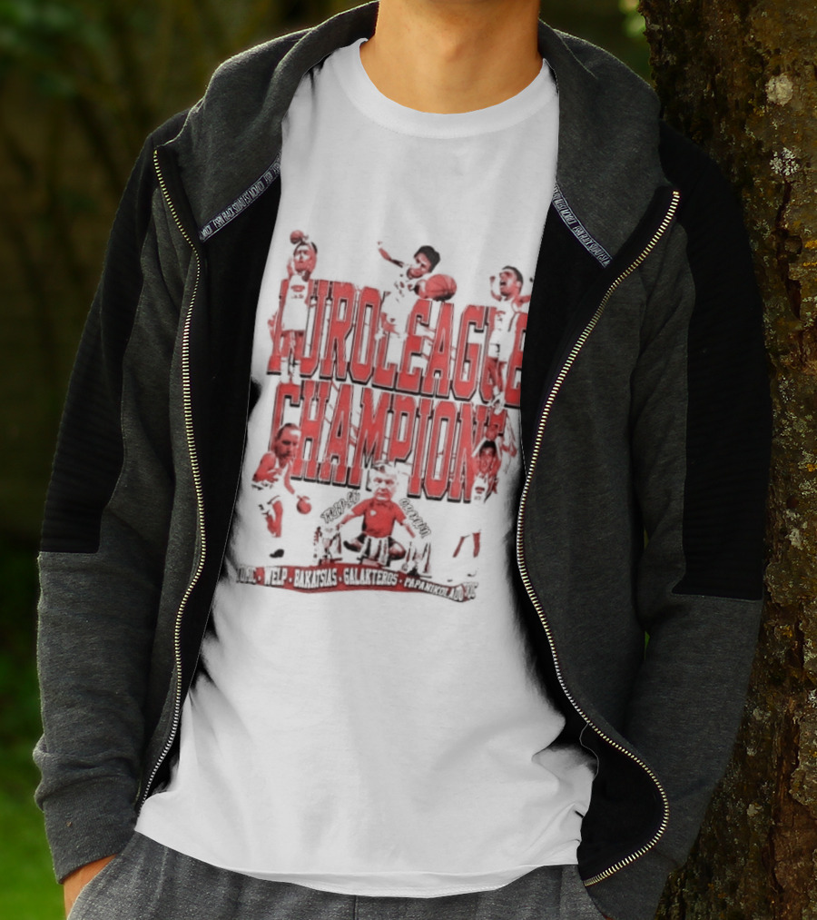 Olympiacos B.C Euroleague Champion Triple Crown Players T-Shirt